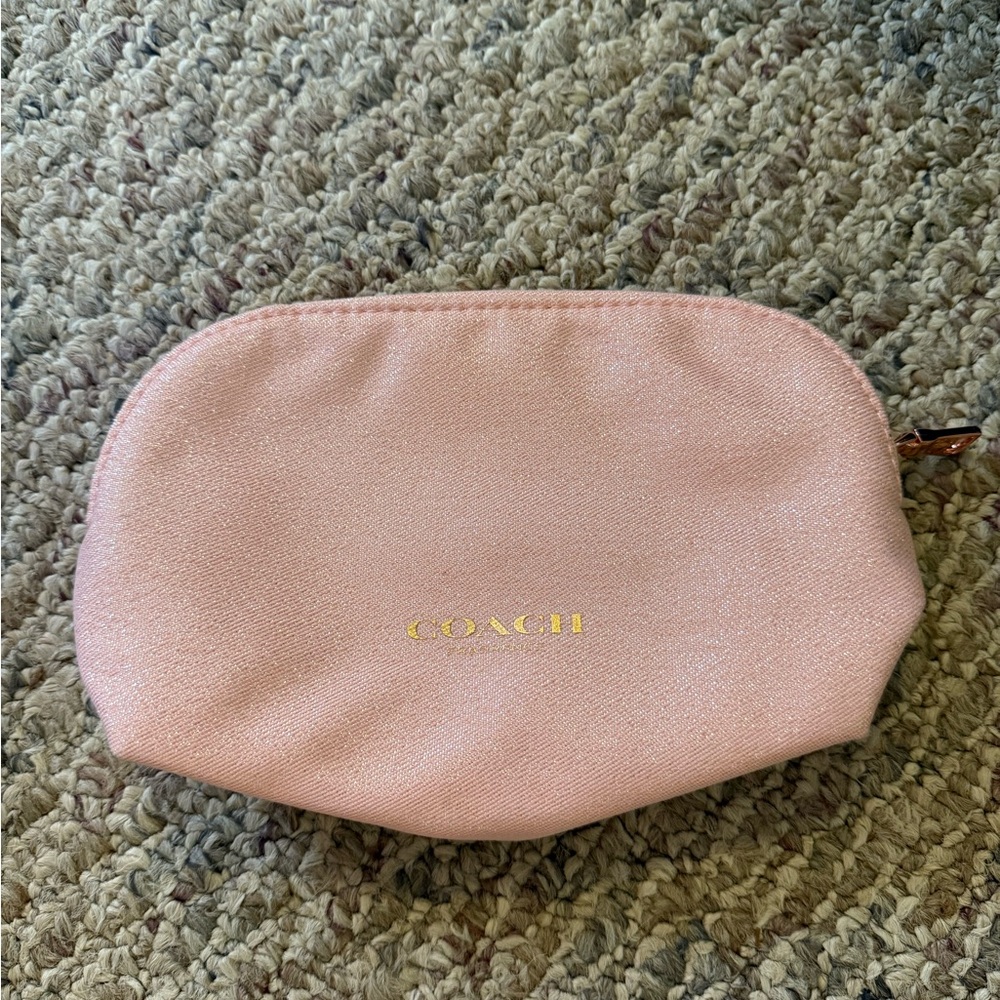 Coach Fragrance Small Sparkly Pink Cosmetic Zippered Pouch